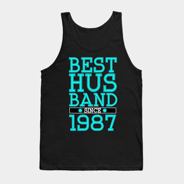 'Best Husband Since 1987' Sweet Wedding Anniversary Gift Tank Top by ourwackyhome